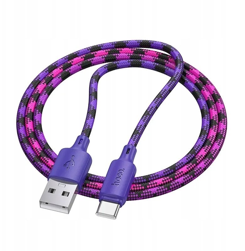 Kabel USB A do USB C Hoco 3A 1 m X116 gradient fioletowy