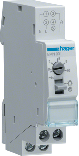 Hager Wyłącznik schodowy czasowy 1Z 10A 230V AC 30sek-10min 2300W (EMN001)