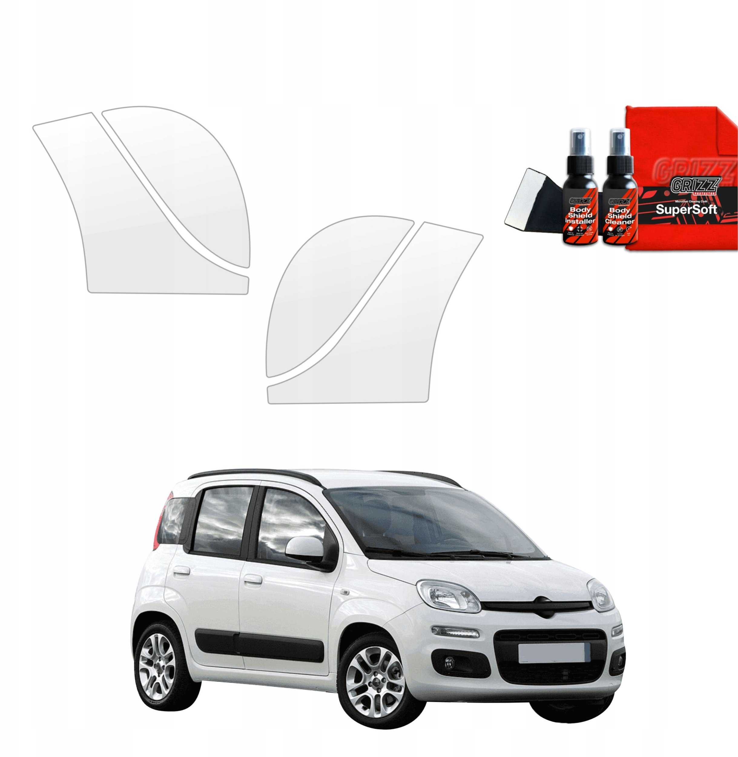 GrizzGlass Folia ochronna na nadkola GrizzGlass BodyShield do Fiat Panda 3 Hatchback 5D (2011-2016) [4w1]