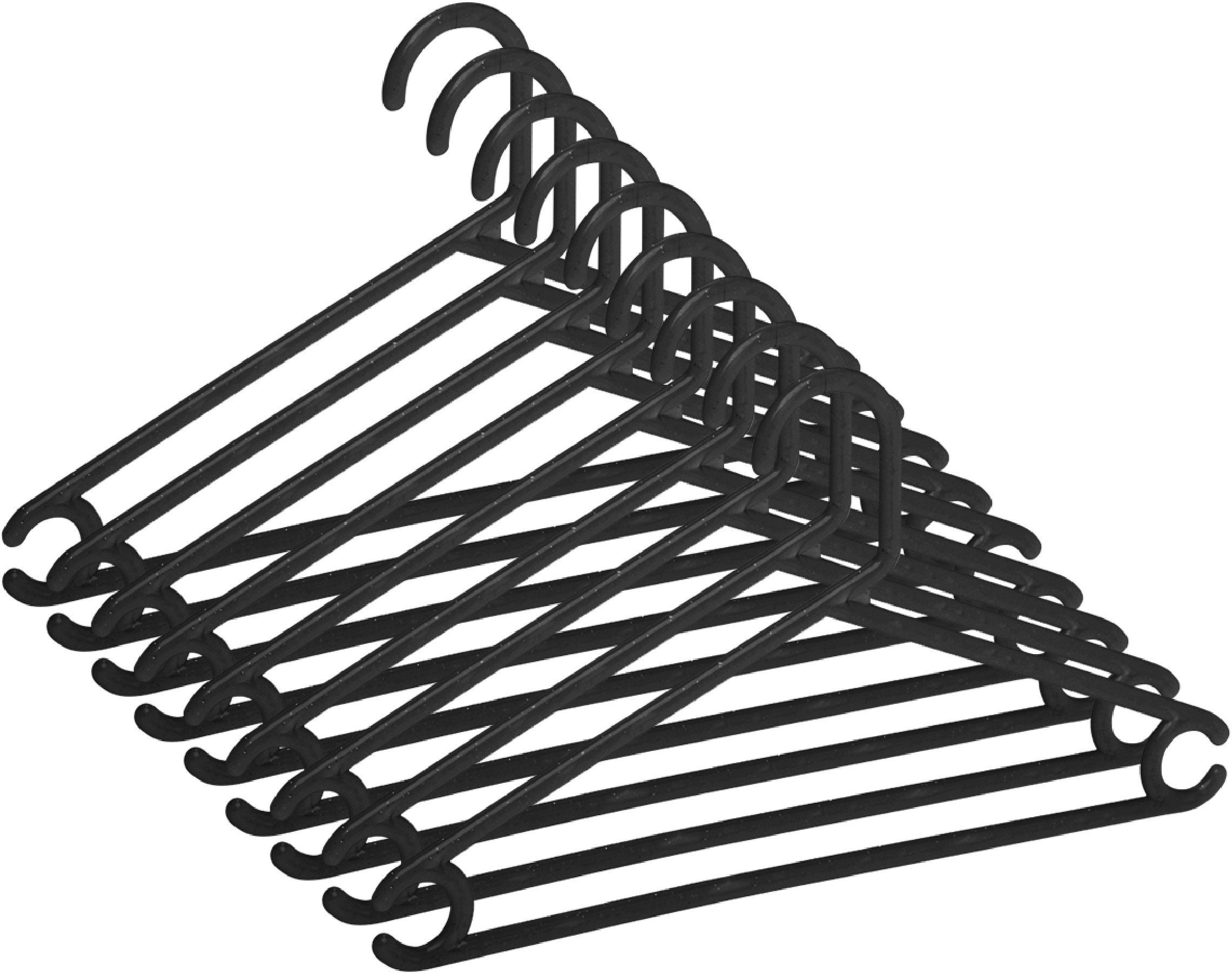 Domoletti PLASTIC HANGER BLACK LSP037 10PCS