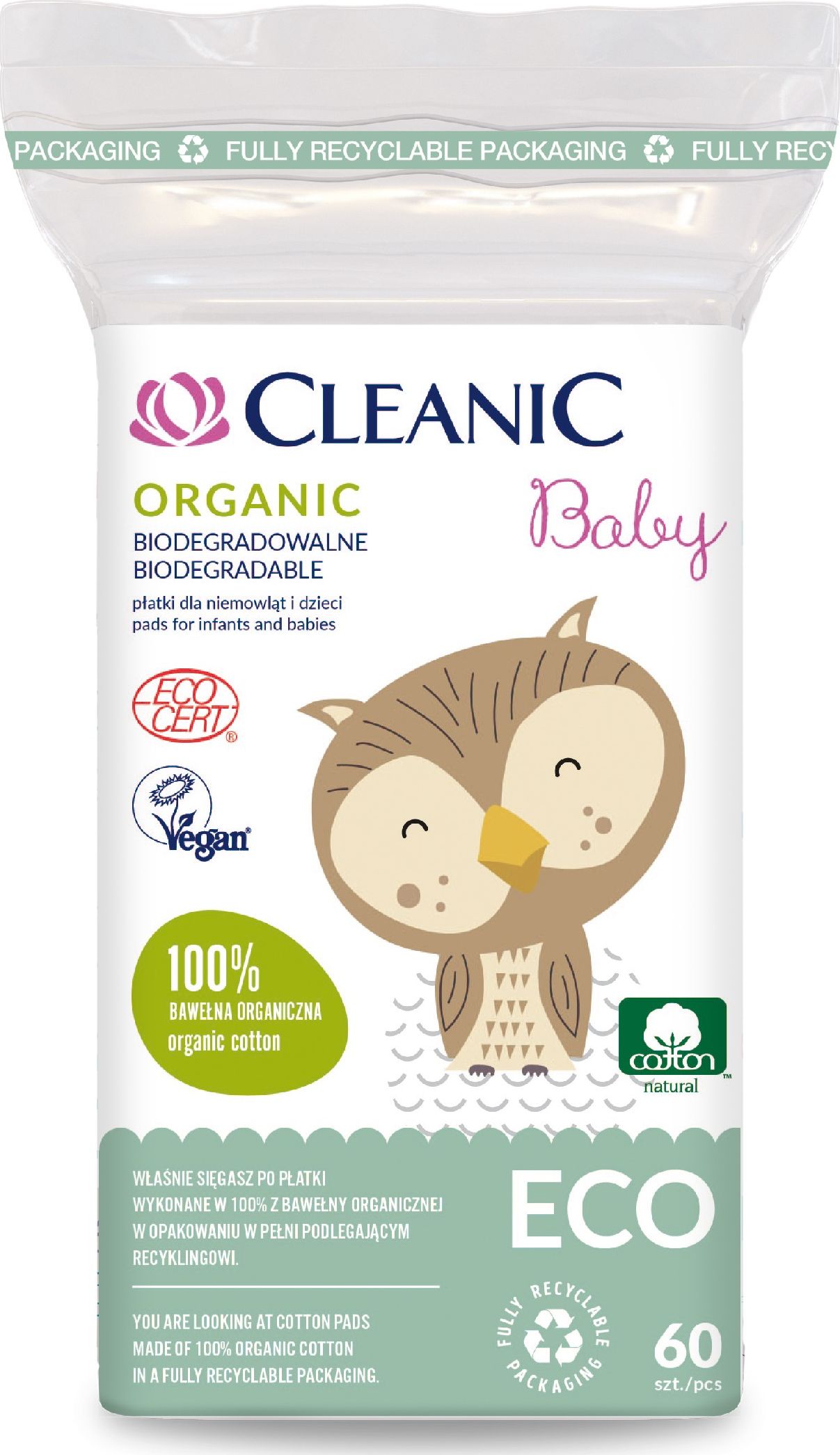 Cleanic Baby Eco* Płatki dla niemowląt i dzieci 1op.-60szt