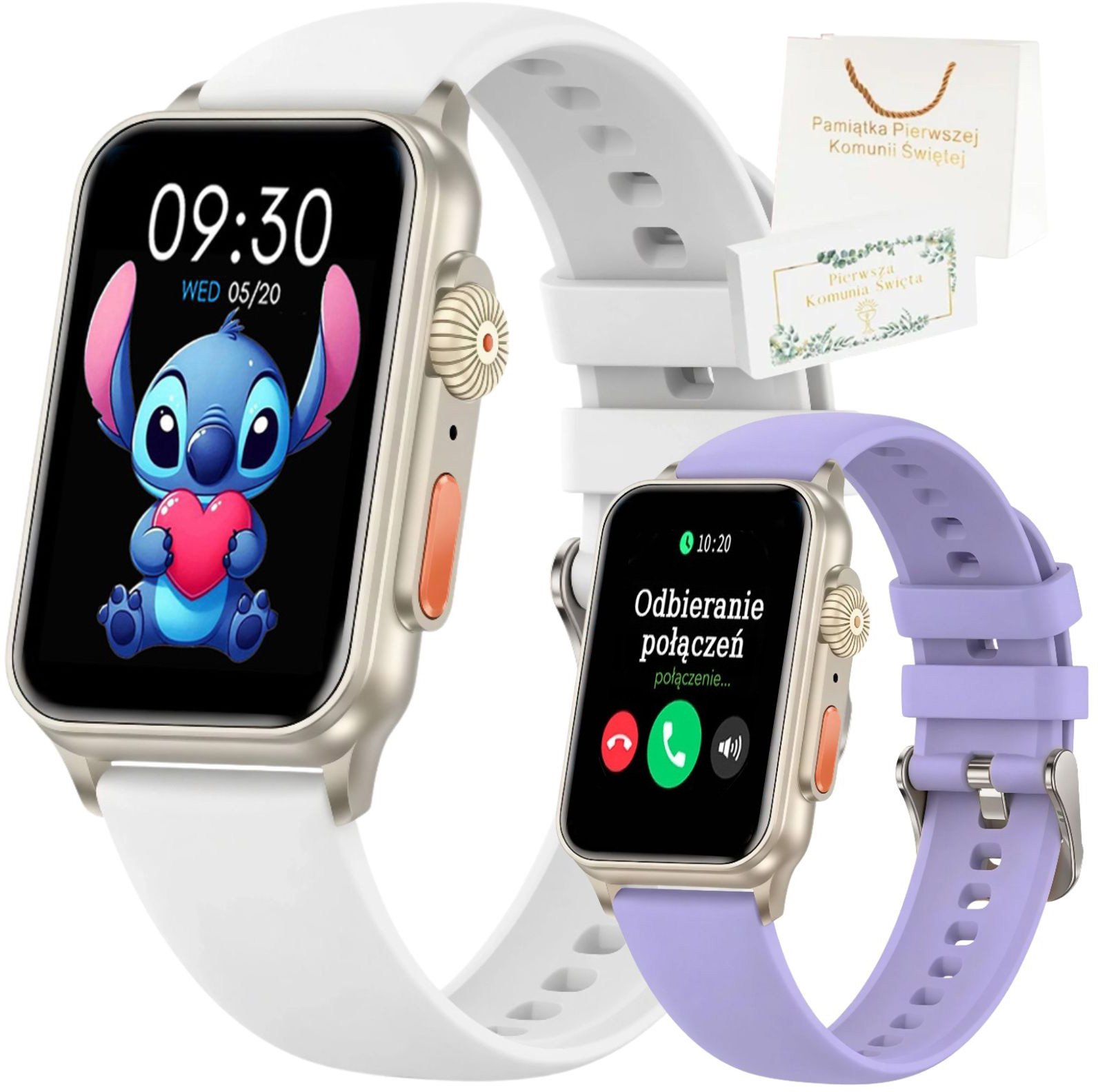 Rubicon Zegarek dziecięcy SMARTWATCH na Komunię Rubicon RNCF06 white/purple