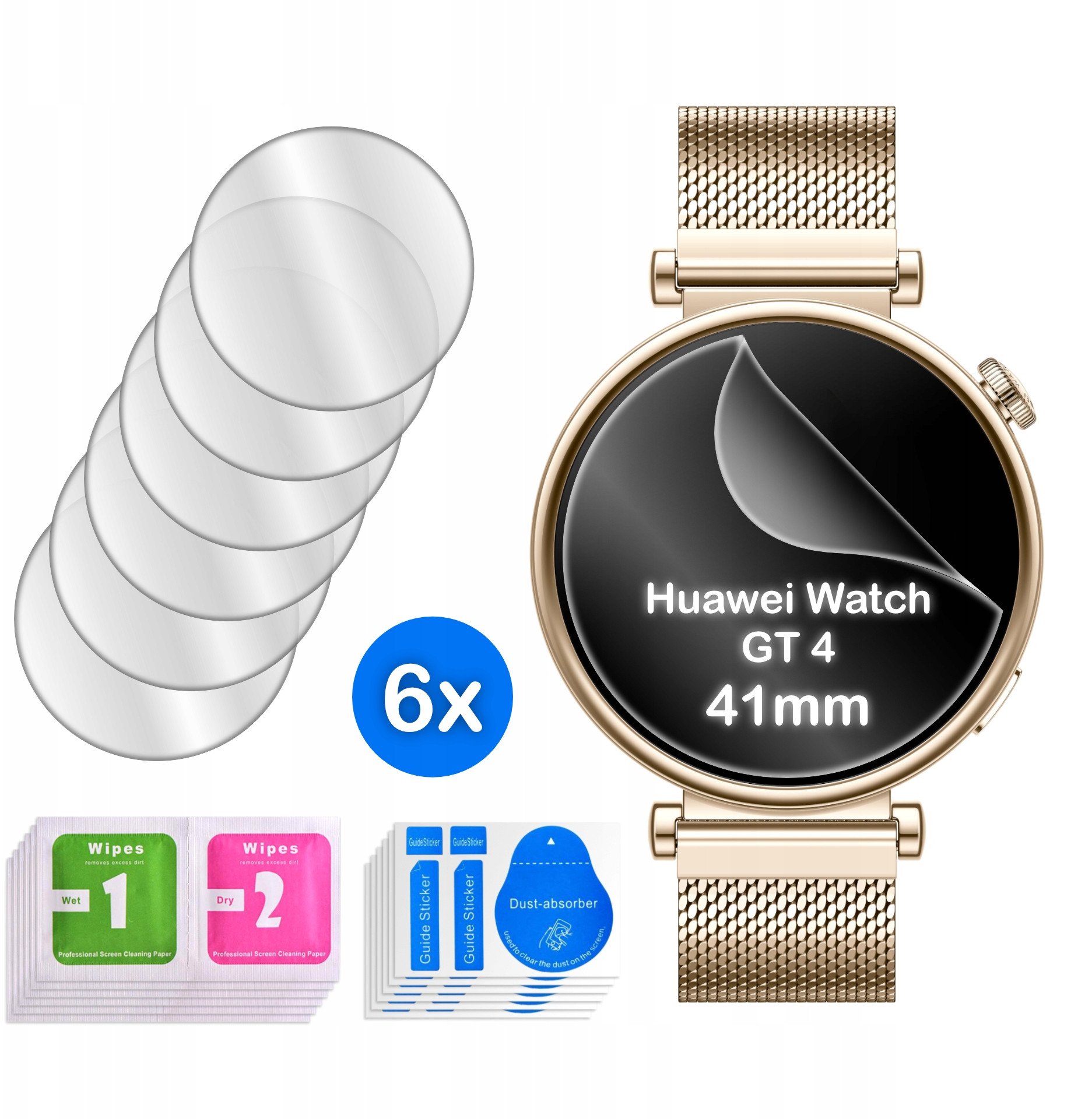 krainaGSM FOLIA do Huawei Watch GT 4 41mm na ekran 6 sztuk