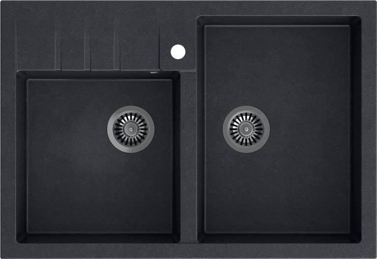 Zlewozmywak Quadron BILL 120 GraniteQ black diament/elementy stalowe