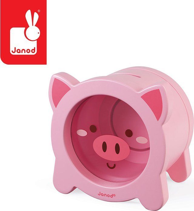 Janod Drewniana skarbonka Świnka,