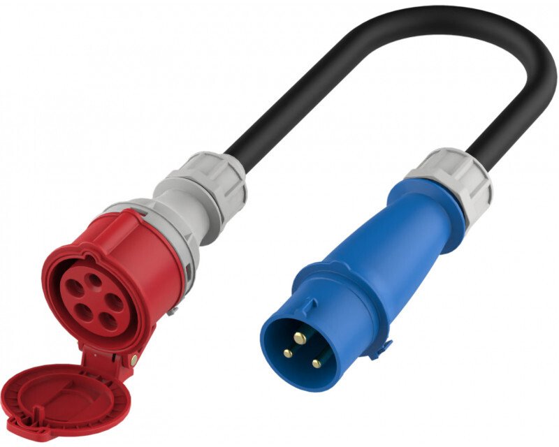 Platinet PLATINET EV ADAPTER 22KW CEE female to 7KW male CEE plug single-phase, max 3.68KW @16A,0.2M...