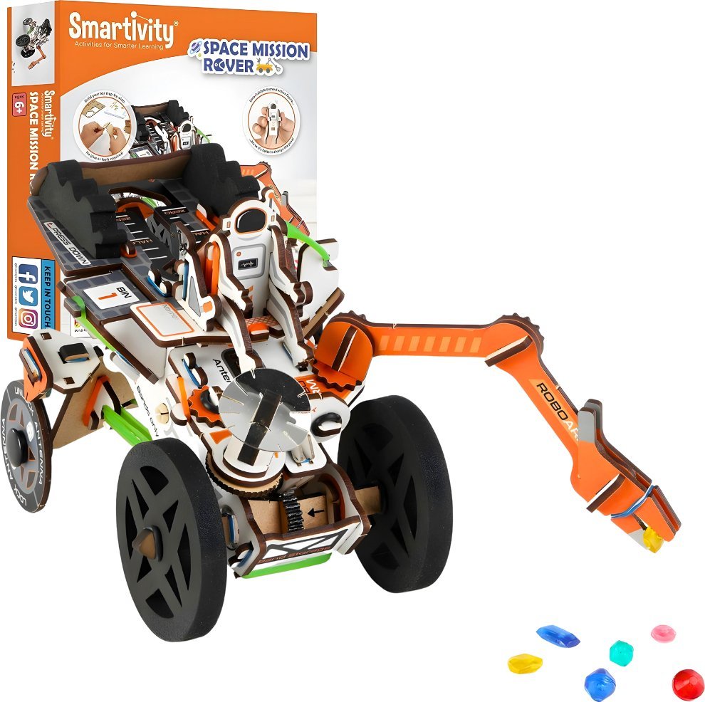 UGEARS Smartivity Drewniane Mechaniczne Puzzle 3D - Kosmiczny Łazik