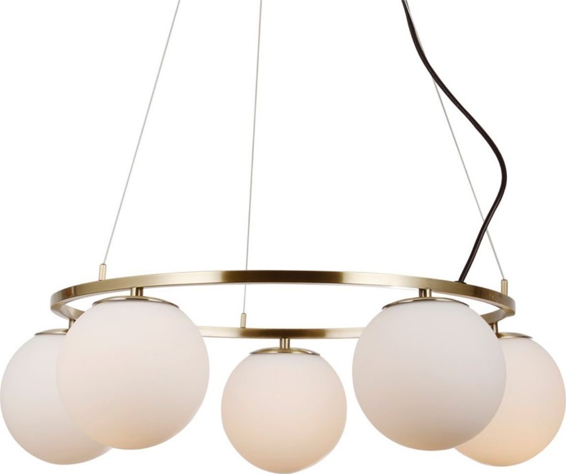Lampa wisząca Italux Wisząca lampa Larosa PND-33453-5-ABR kulki białe antyczny brąz