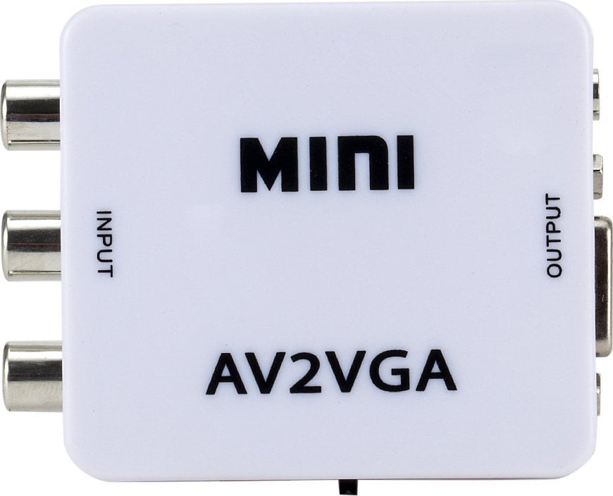 RoGer Adapter to Transfer RCA to VGA Signal (+Audio) White