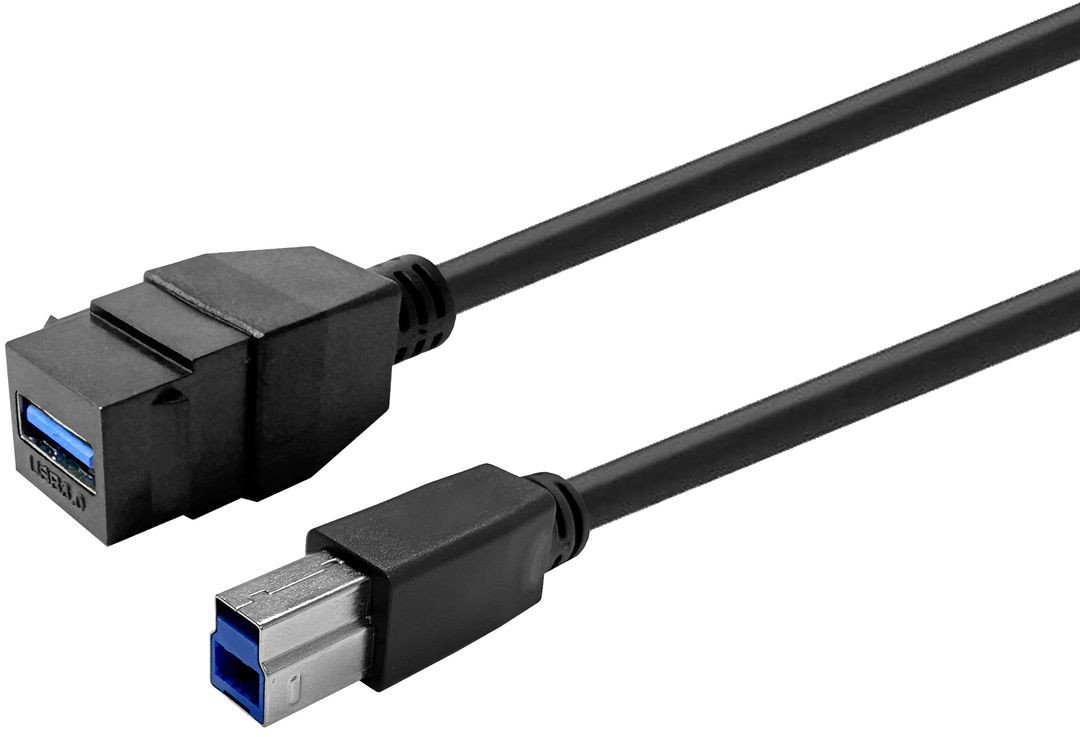 Kabel USB VivoLink Keystone Black USB3,0 A-Female to USB3,0 B-Male