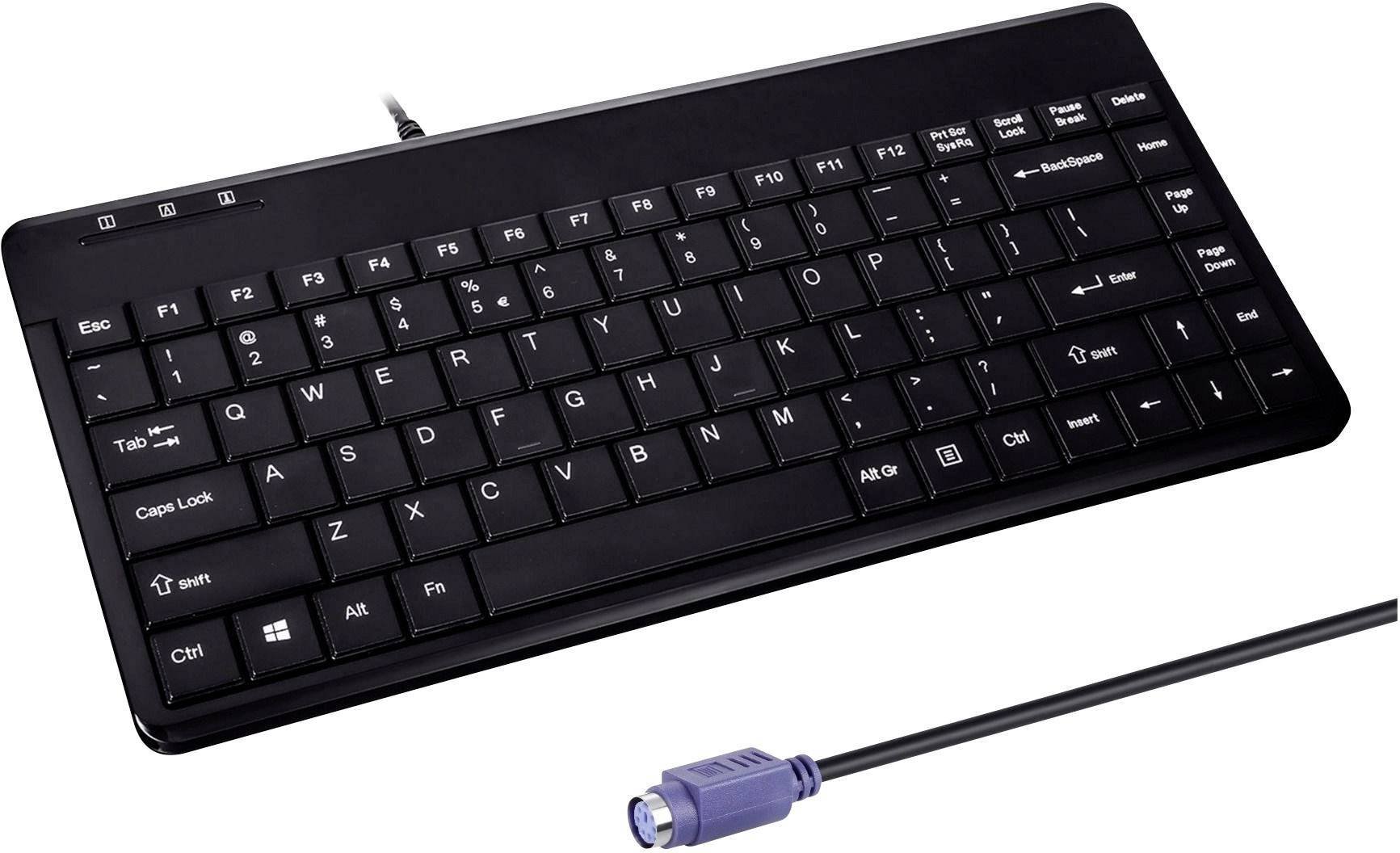 Klawiatura Perixx Perixx PERIBOARD-409 P, DE, Mini keyboard PS/2, black
