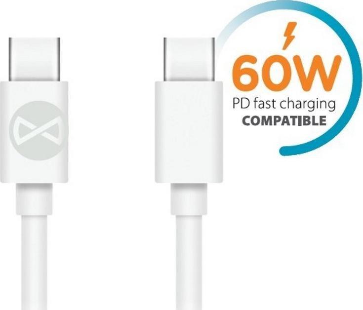 Kabel USB TelForceOne USB-C - USB-C 1 m Biały (8_2264832)