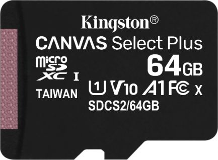 Karta Kingston Canvas Select Plus MicroSD 64 GB Class 10 UHS-I/U1 A1 V10 (SDCS2/64GBSP)