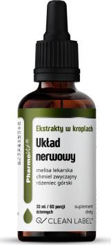 Pharmovit EKSTRAKTY W KROPLACH NA UKŁAD NERWOWY BEZGLUTENOWE 30 ml - PHARMOVIT (CLEAN LABEL)