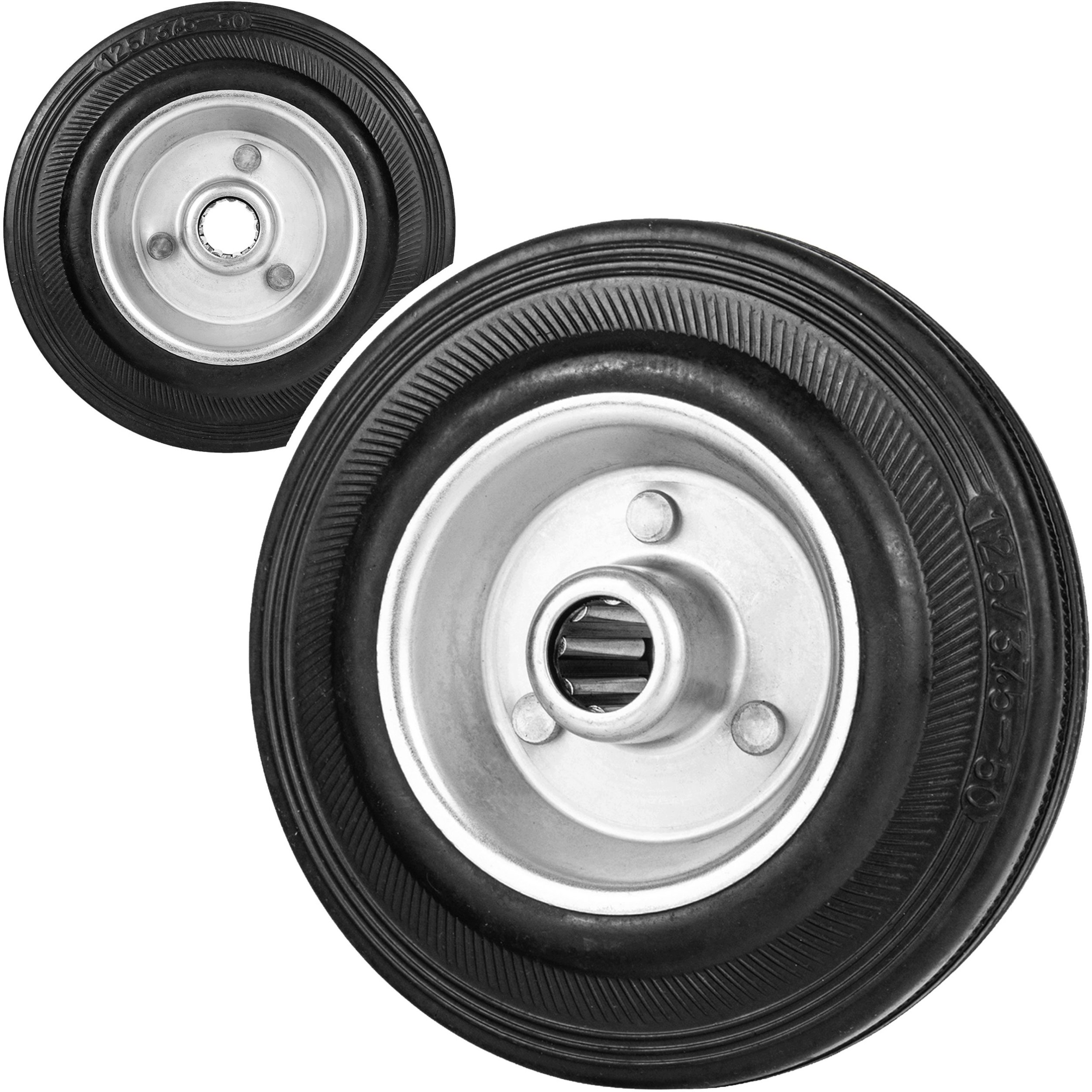 Geko Koło stalowo gumowe 125mm 100kg (48) (5903418305512)