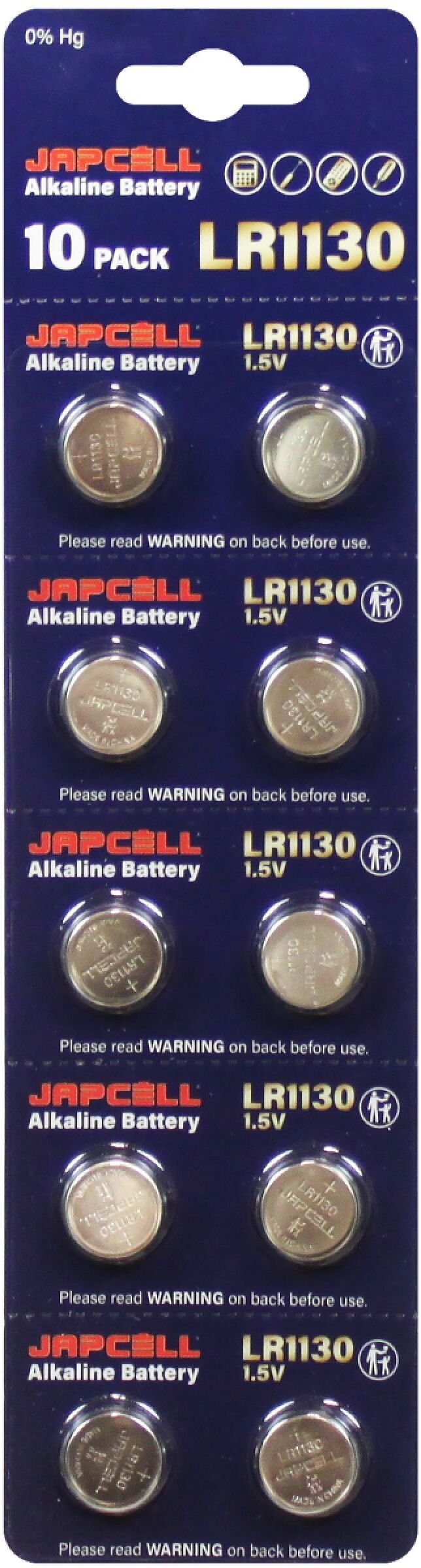 Japcell Alkaline LR1130 batterier - 10 stk.