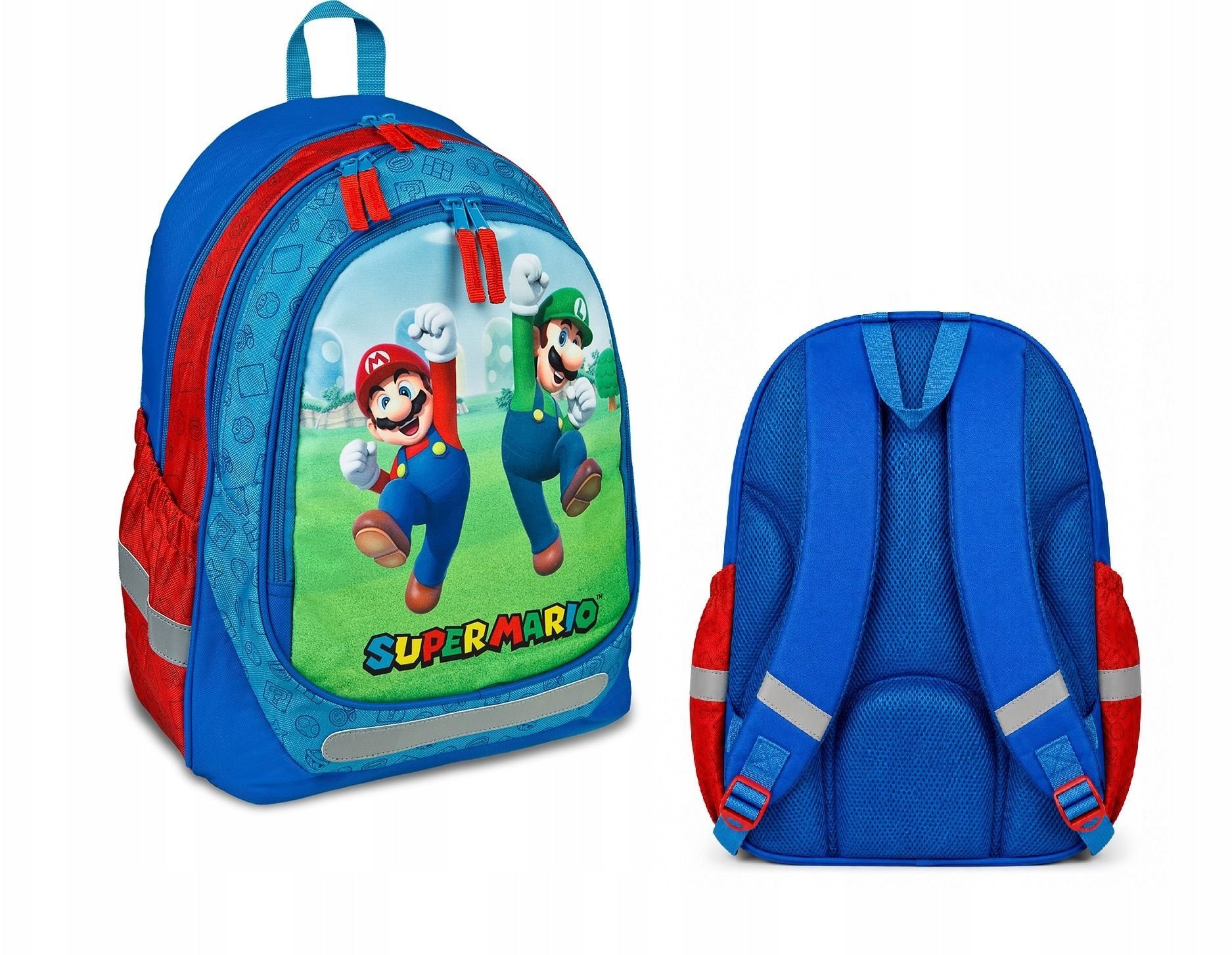 KIDS Plecak szkolny do szkoły Super Mario 3 komory odblaski 14l dla dziecka/ Sumb7560 (SB12105)