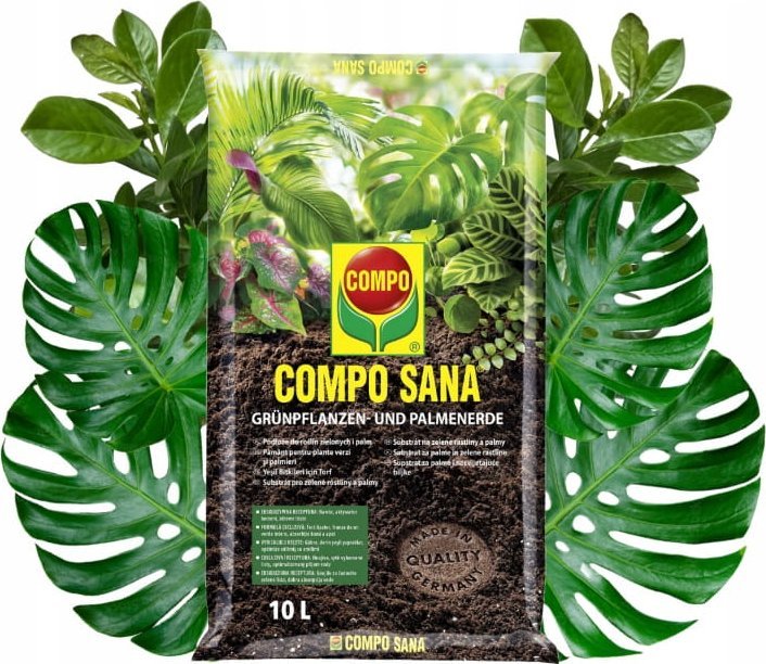 Compo Sana Podłoże do roślin zielonych i palm 10L Torf, perlit, agrosil, wapno Compo Sana