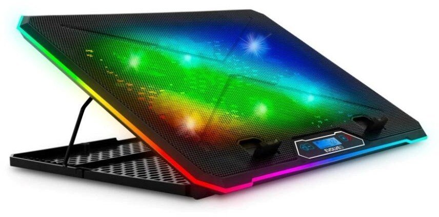 Podstawka chłodząca Evolveo EVOLVEO Ania 9RGB, chłodząca podkładka pod laptop, 6x ventilátor, RGB podświetlenie wentylatorów i obwodu