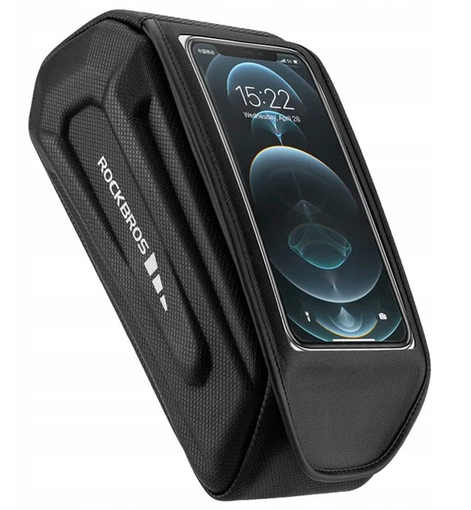 RockBros Torba rowerowa Rockbros 30120064001 wodoodporna na ramę z pokrowcem na telefon - czarna