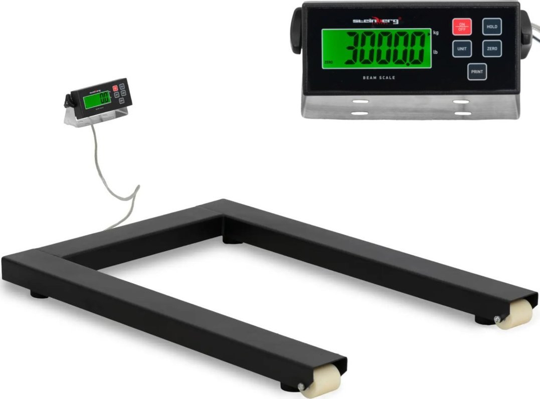 Steinberg Waga płozowa belkowa paletowa LCD 3000 / 1 kg 121 x 84 cm (1026239)