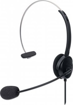 Manhattan USB Mono Over-Ear USB-A-Stecker Czarny (180498)