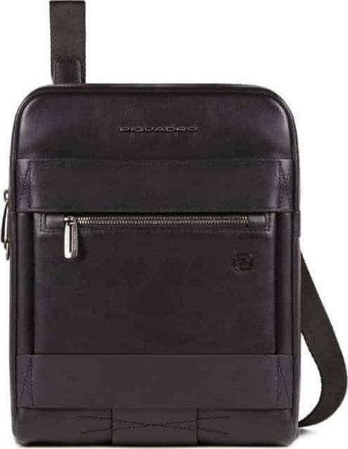 Piquadro Piquadro, Trakai, Leather & Fabric, Small, Crossbody Bag, Black, 27 x 21 x 5 cm, For Men Fo...