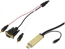 Kabel LogiLink HDMI - D-Sub (VGA) + Jack 3.5mm 2m czarny (CV0052)