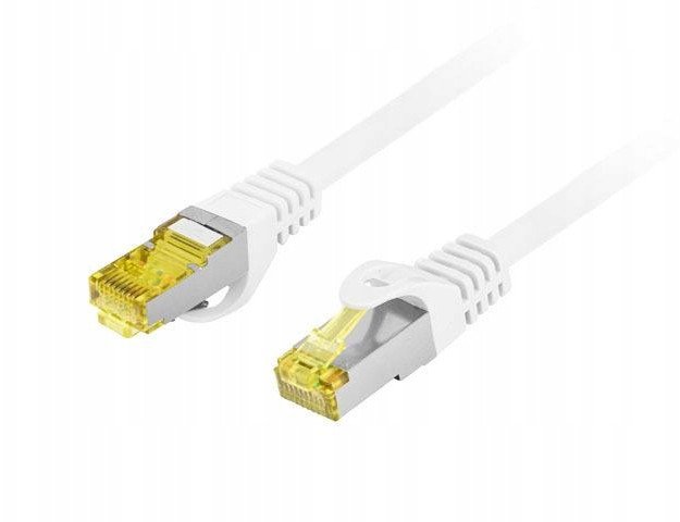PATCHCORD KAT.6A S/FTP LSZH CU 0.25M BIAŁY FLUKE PASSED LANBERG