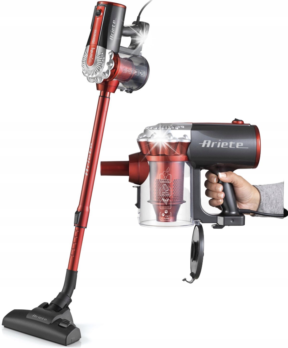 Odkurzacz ręczny Ariete Odkurzacz pionowy cyklonowy Ariete 2761/10 Handy Force Ręczny 600W Lekki