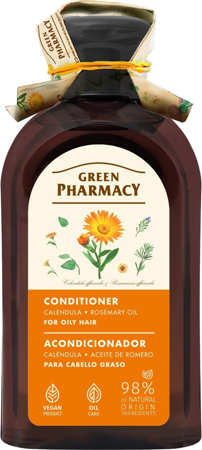 GREEN PHARMACY Odżywka do włosów przetłuszczających się Nagietek i Olej rozmarynowy 300 ml