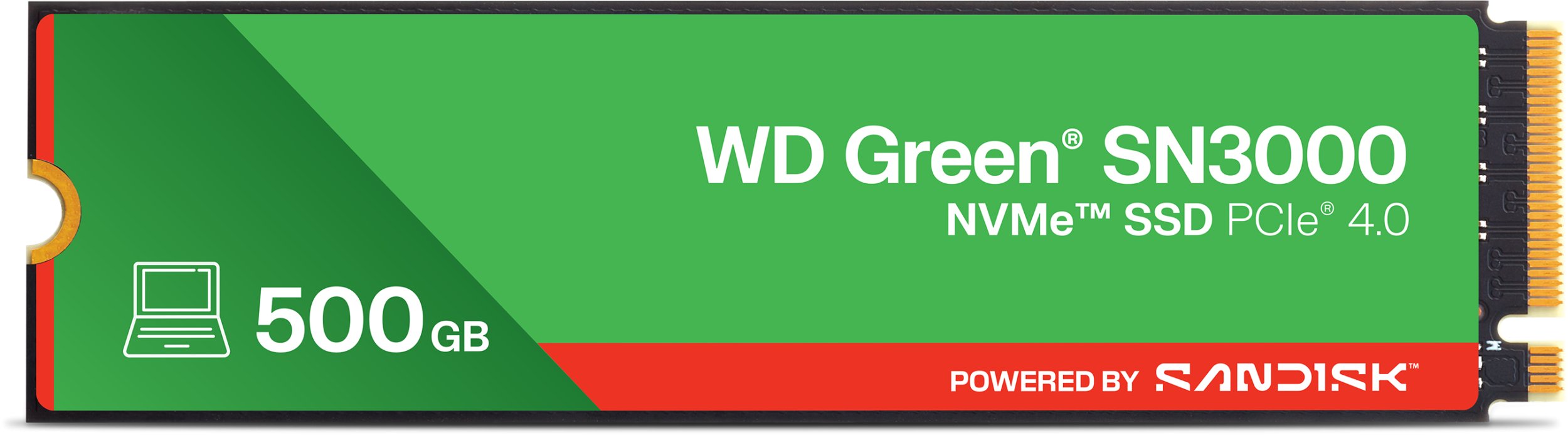 Dysk SSD SanDisk Green SN3000 500GB M.2 2280 PCI-E x4 Gen4 NVMe (WDS500G4G0E)