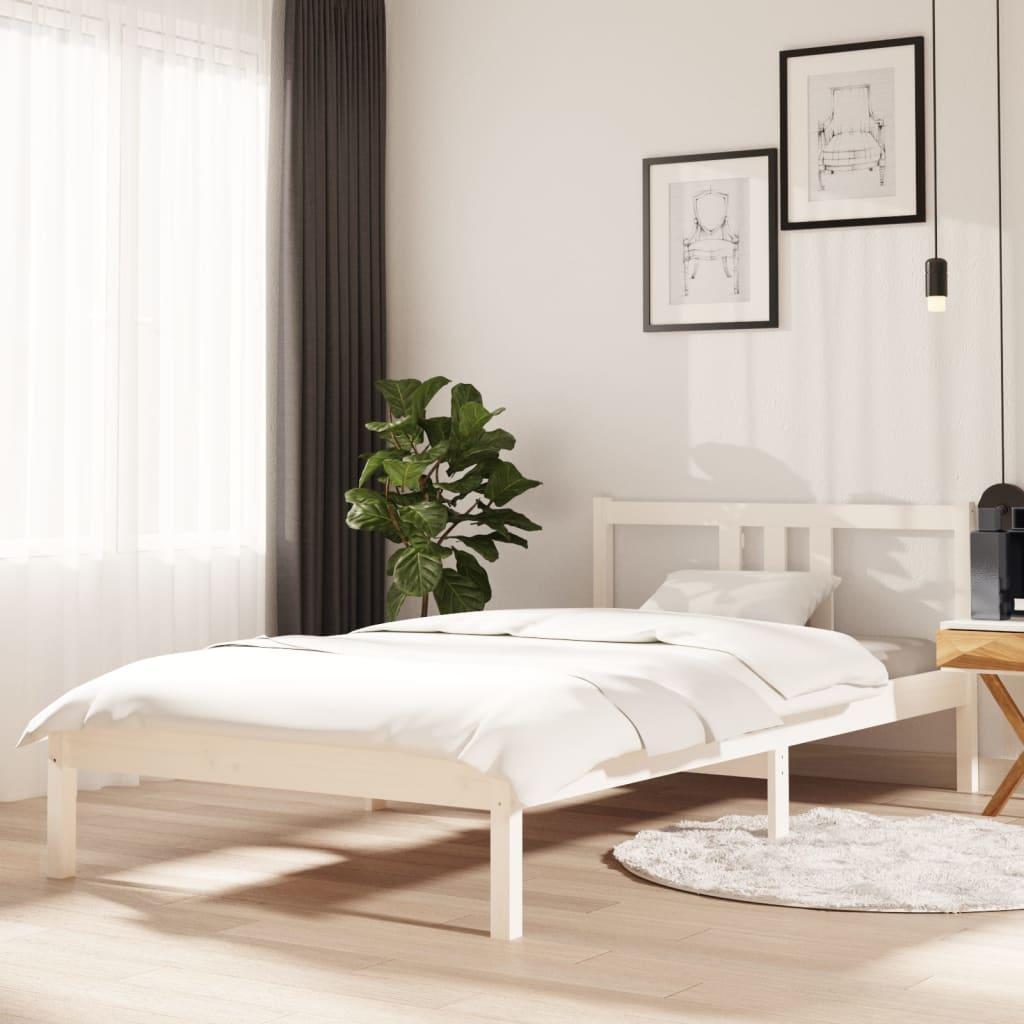 Фото - Ліжко VidaXL Rama łóżka, biała, lite drewno, 100 x 200 cm 