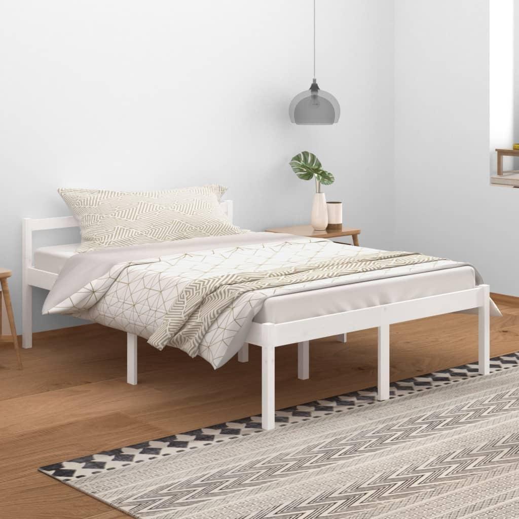 Фото - Ліжко VidaXL Rama łóżka, biała, lite drewno sosnowe, 140 x 200 cm 