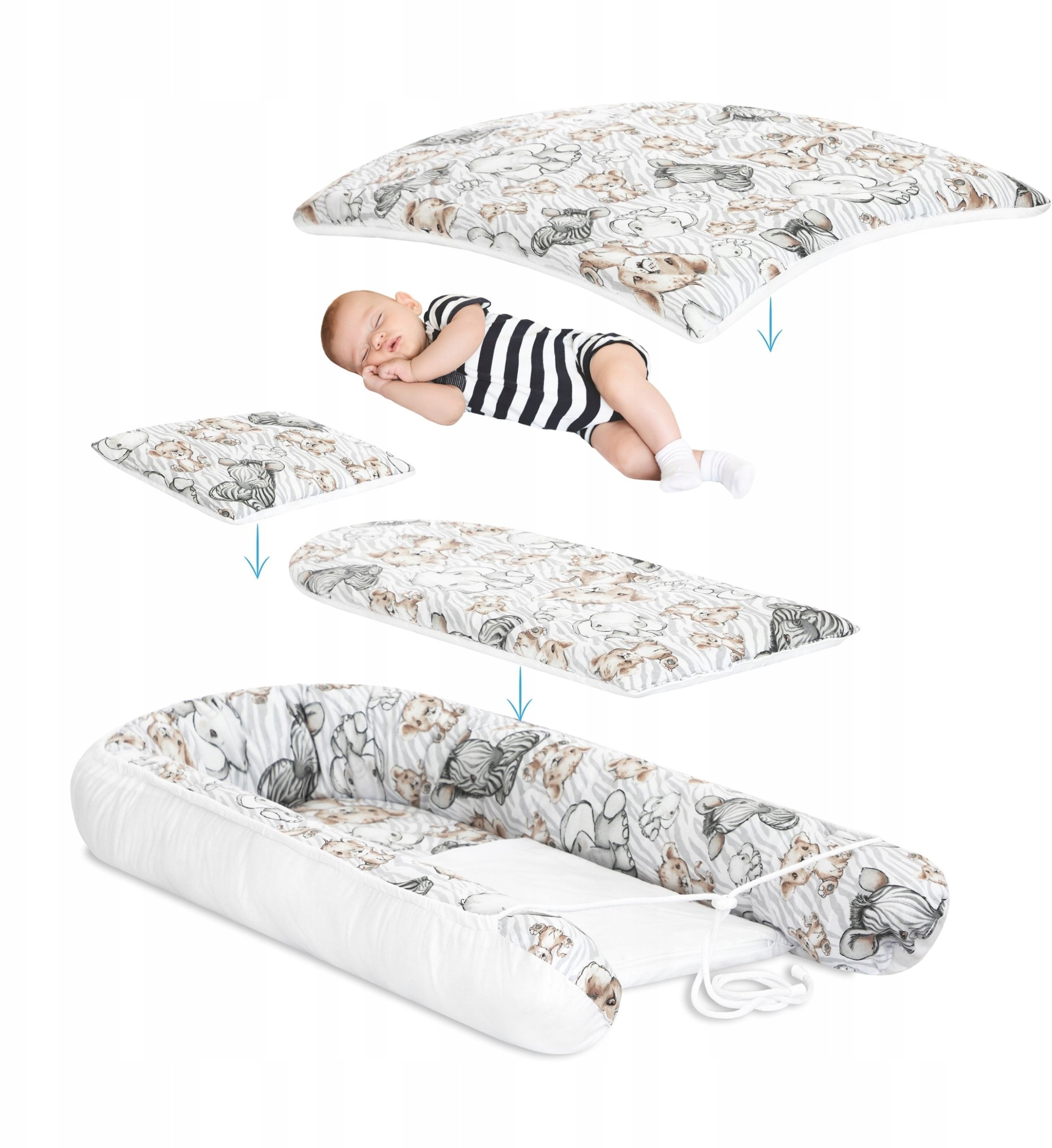 Reis KOKON Zestaw 4 elementy ZEBRA I LEW