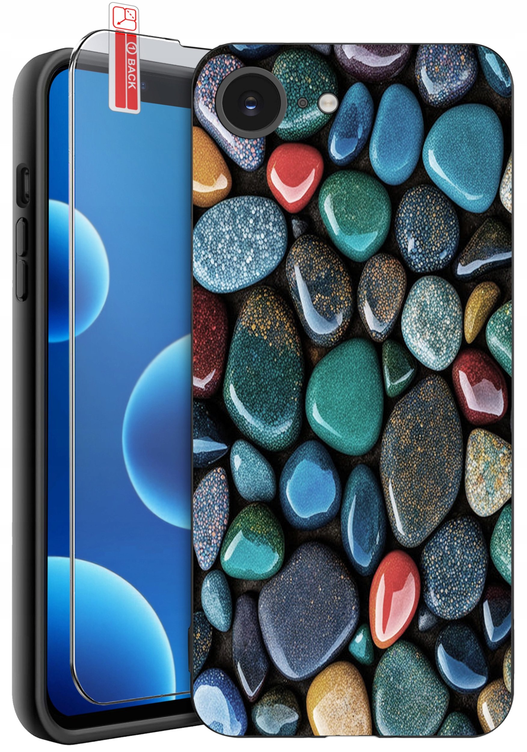 ETUI do iPhone 16e | WZORY | SILIKONOWE MATT CASE + SZKŁO 9H