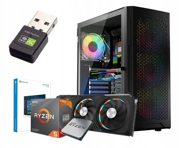 Komputer Netcom PROFESJONALNY KOMPUTER GAMINGOWY DO GIER RYZEN 7 7800X3D 32GB RTX 5060Ti 8GB M.2 1TB W11 4xRGB
