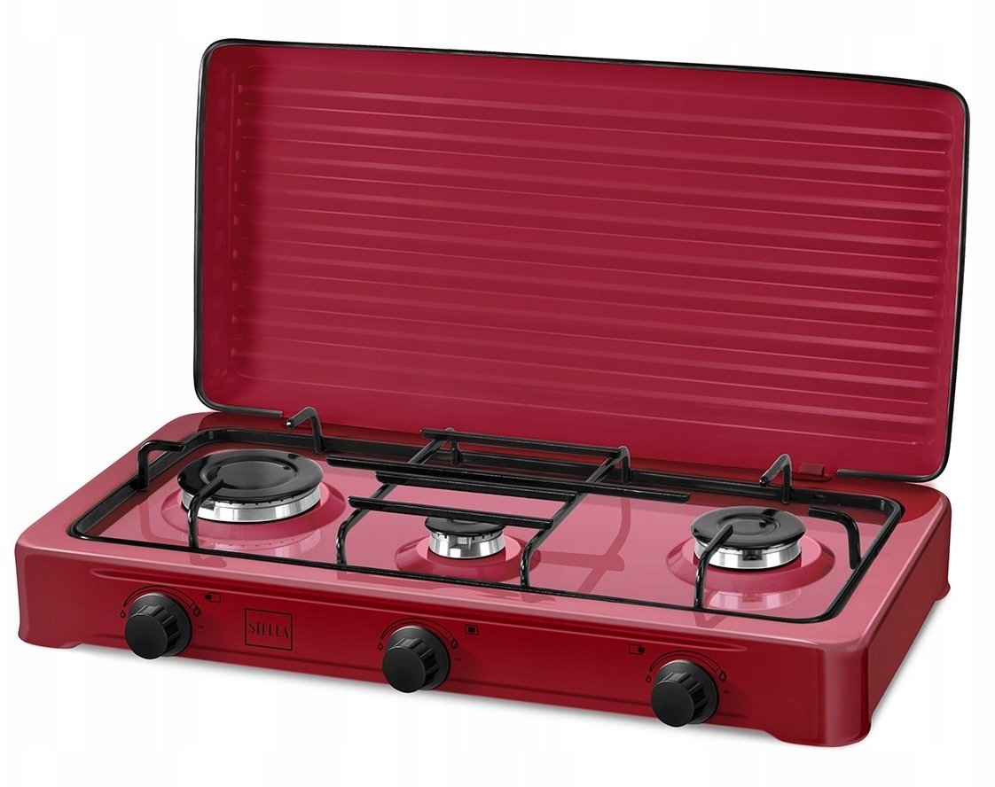 Stella Kuchenka gazowa 3-palnikowa Stella STKGR-03 czerwona