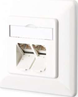 Metz METZ CONNECT E-DAT C6 2-portowy podtynkowy w kolorze czystej bieli