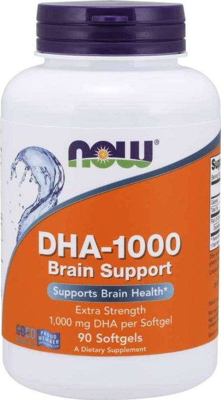 Фото - Вітаміни й мінерали Now Foods  Foods - DHA-1000 Brain Support, 90 kapsułek miękkich 