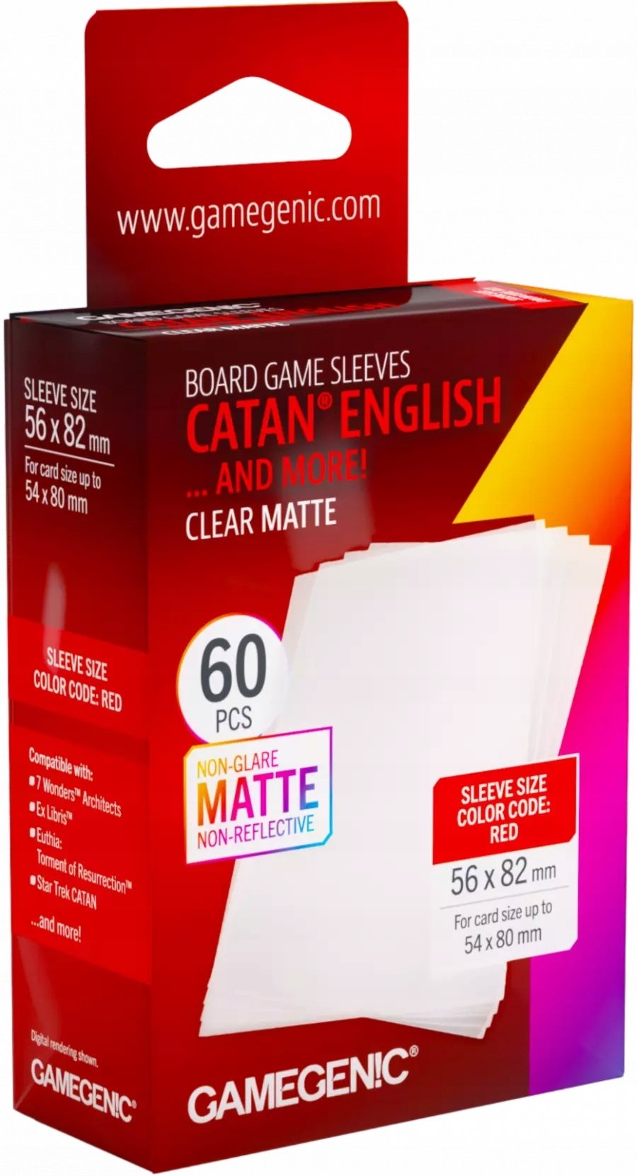 Gamegenic Gamegenic: Board Game Sleeves - Catan English (56x82 mm) - Clear Matte - 60 sztuk