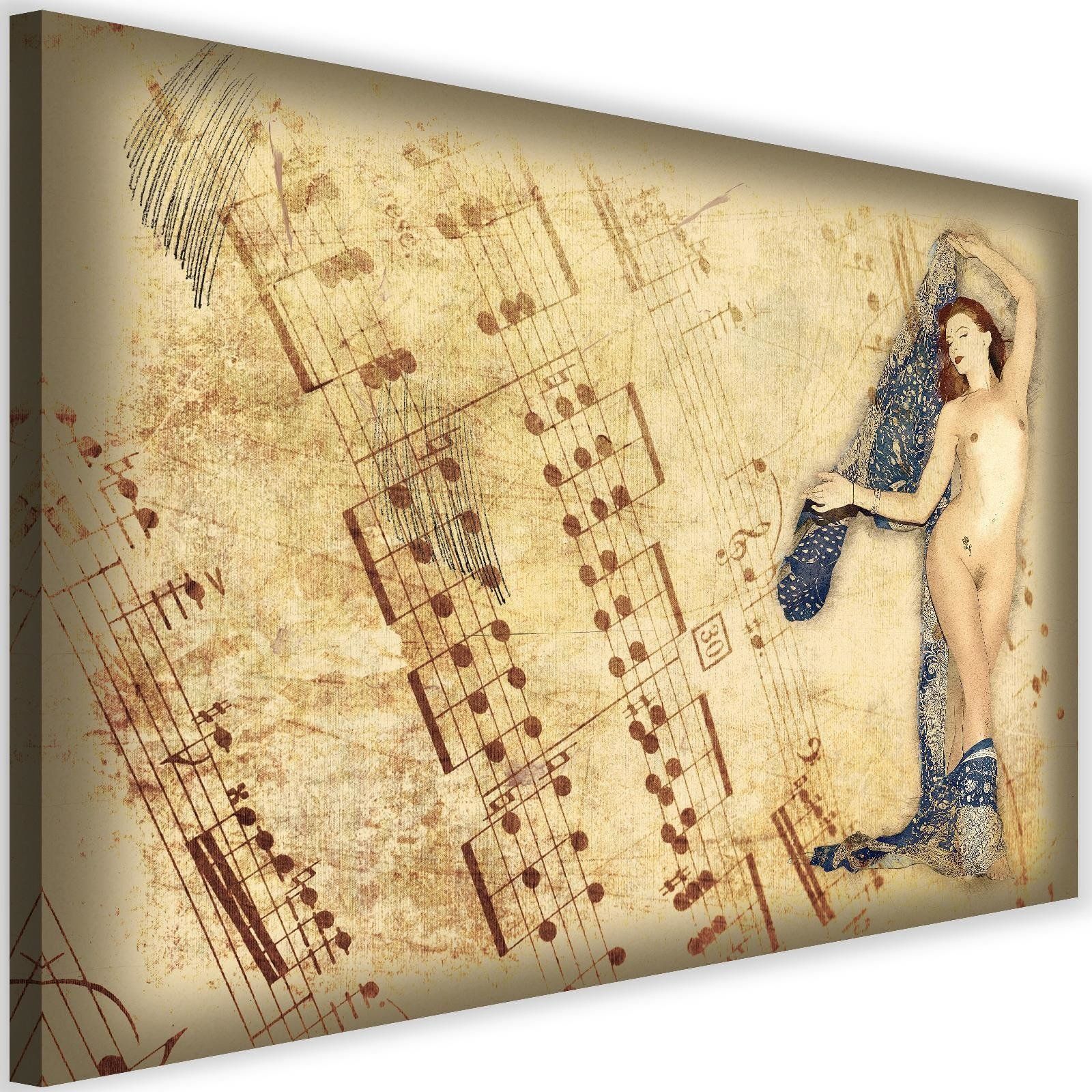 Zdjęcia - Obraz Naga Feeby  na płótnie - Canvas,  kobieta z chustą 120x80 
