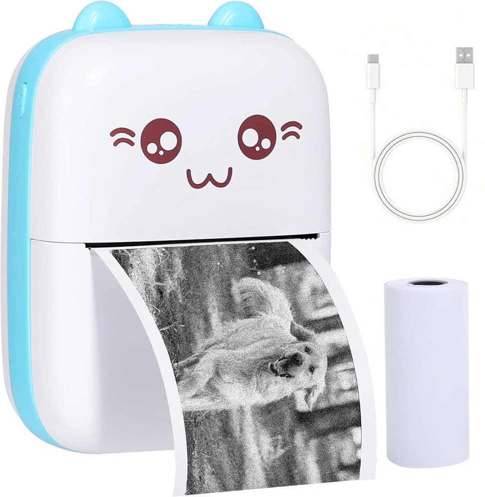 Drukarka etykiet Verk Mini drukarka termiczna bezprzewodowa przenośna drukuś do zdjęć notatek