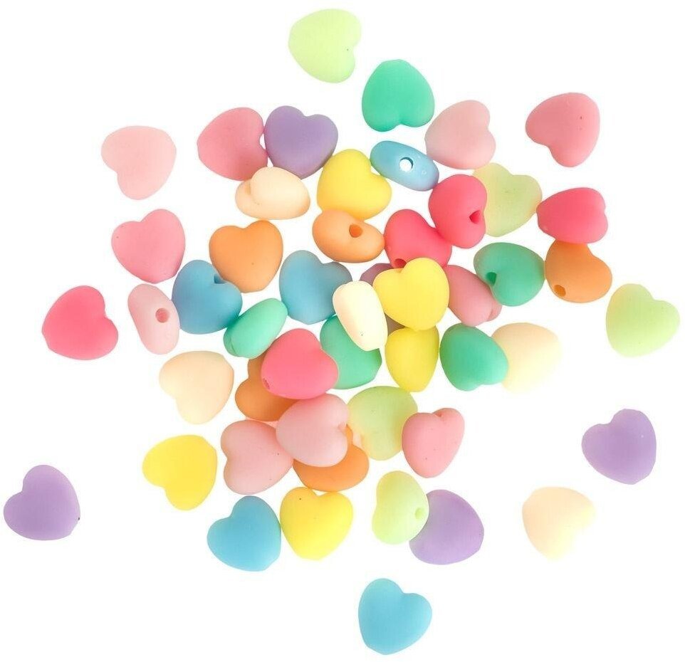 BREWIS Koraliki akrylowe macaron hearts 50szt