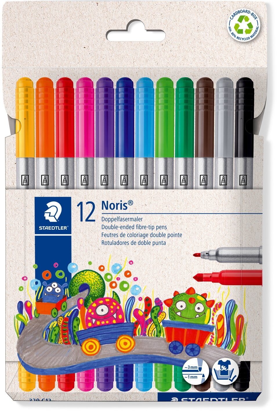 Staedtler STAEDTLER Noris Club Fasermaler mit Doppelspitze 12-er Pack retail