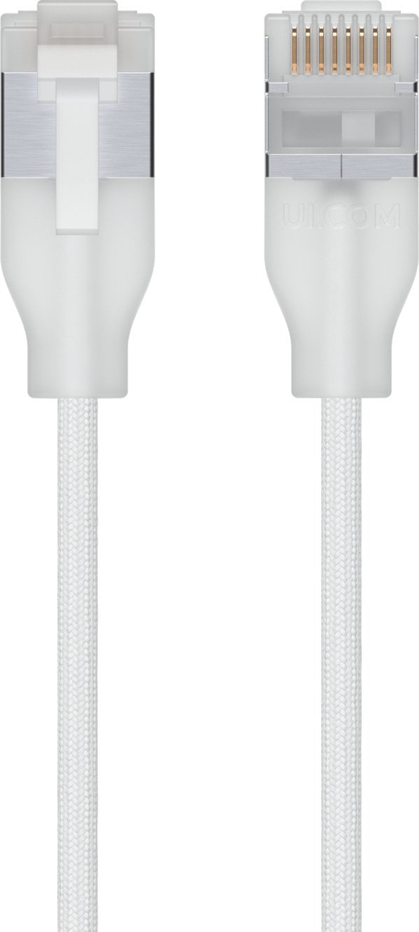   Ubiquiti UACC-Cable-Patch-EL-C6A-0.15M-W kabel sieciowy Półprzezroczysty, Biały 0,15 m Cat6a