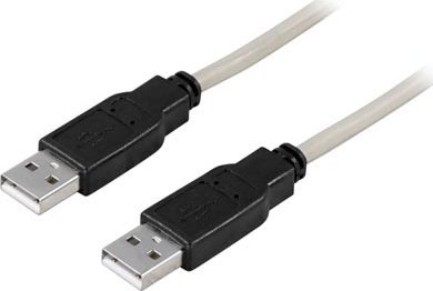 Фото - Кабель DELTACO Kabel USB  USB-A - USB-A 0.5 m Szary ( USB 2.0 kabel Type A 