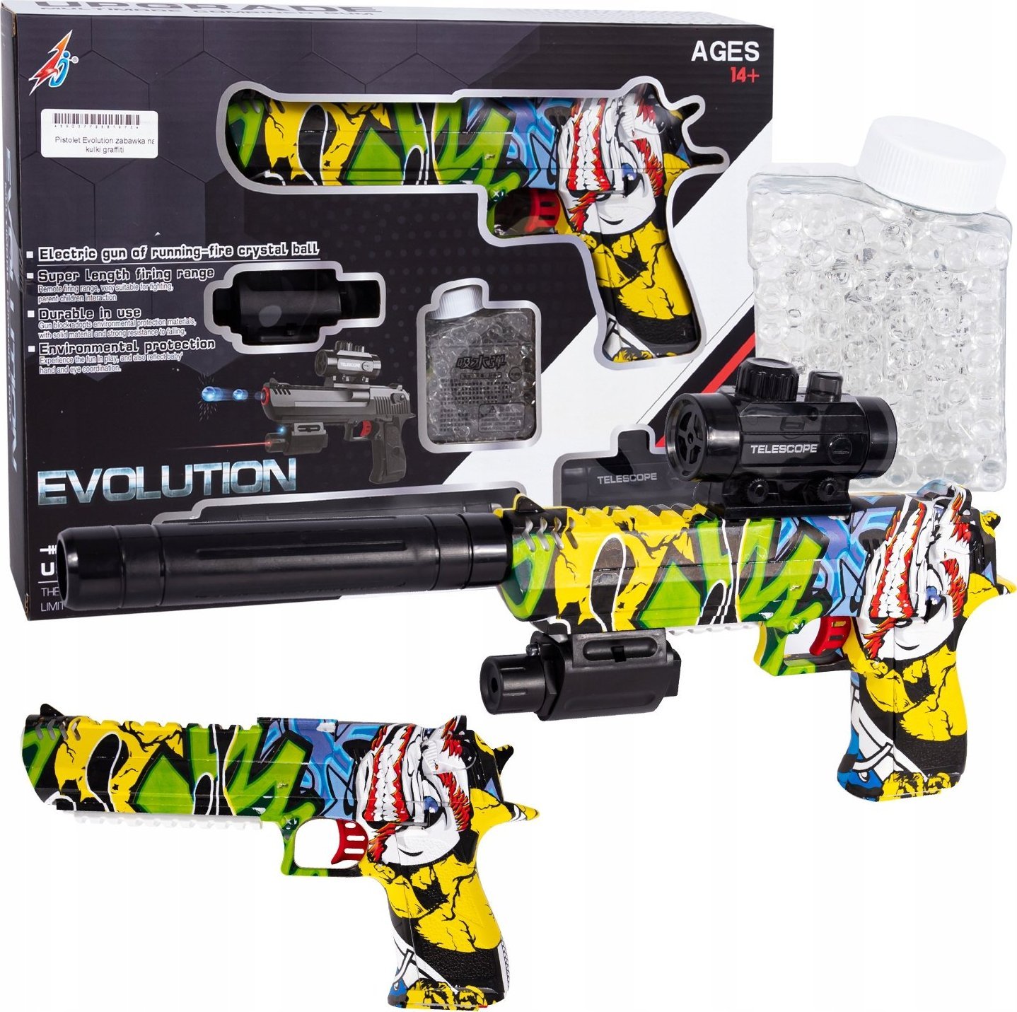 AIG Pistolet Karabin Automat Kulki Żelowe Laser 40 cm