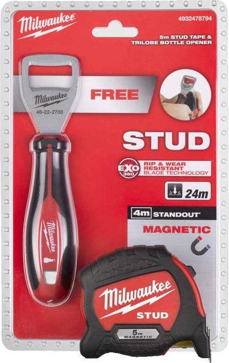 Milwaukee TAÅMA MIERNICZA STUD 2-5M MAGNETIC + OTWIERACZ TRI LOBE
