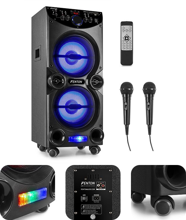 Kolumna Fenton Aktywna kolumna karaoke 2x 10" LED LIVE2104 one size